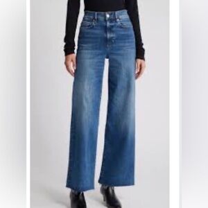 FRAME le slim palazzo raw fray jeans in crossings wash high waisted size 30